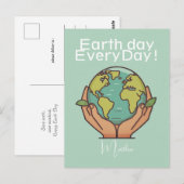 aarde dag elke dag, ga groen, Save Our Planet Briefkaart (Voorkant / Achterkant)