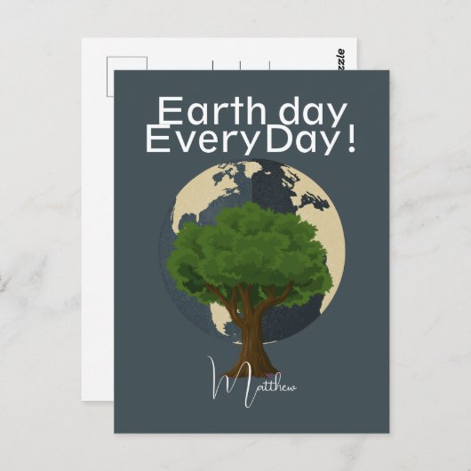 aarde dag elke dag, ga groen, Save Our Planet Briefkaart (Voorkant / Achterkant)