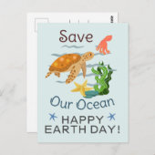 aarde dag elke dag, ga groen, Save Our Planet Briefkaart (Voorkant / Achterkant)