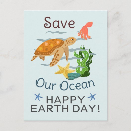 aarde dag elke dag, ga groen, Save Our Planet Briefkaart (Voorkant)