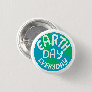 AARDE DAG ELKE DAG, met bedrukte planeet Ronde Button 3,2 Cm