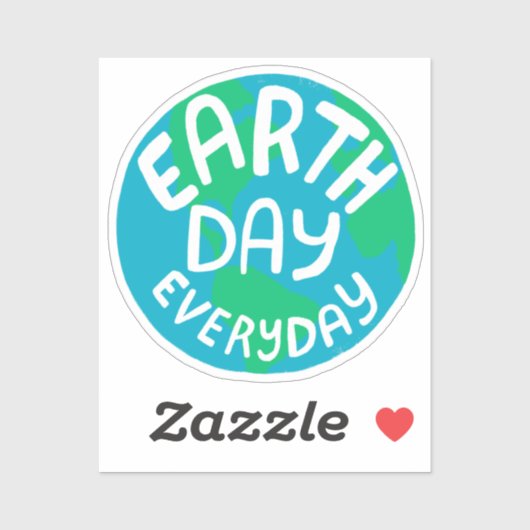 AARDE DAG ELKE DAG, met bedrukte planeet Sticker (Vel)