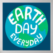 AARDE DAG ELKE DAG met handschrift Wereldbol Poster (Voorkant)