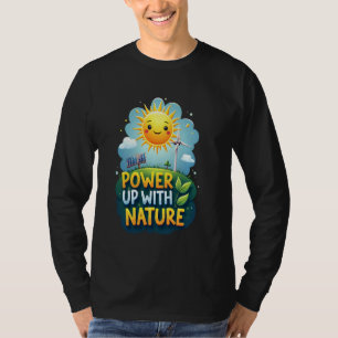 Aarde Dag Feest Retro Hernieuwbare Energie Zonne W T-shirt