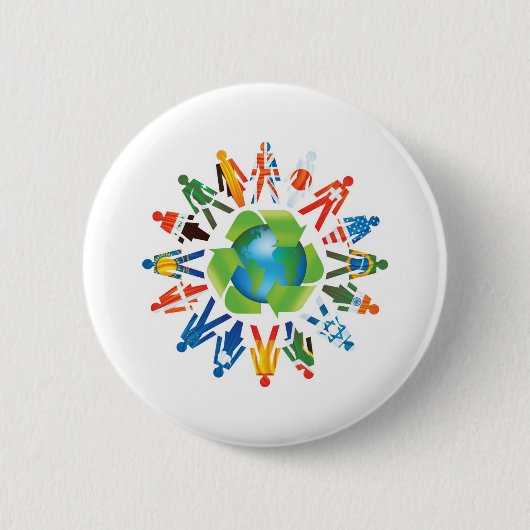 AARDE DAG GAAT GROEN RONDE BUTTON 5,7 CM (Voorkant)