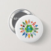 AARDE DAG GAAT GROEN RONDE BUTTON 5,7 CM (Voorkant /achterkant)