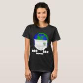 Aarde Dag Morse S.O.S Code Planeet Mondmasker Plan T-shirt (Voorkant volledig)