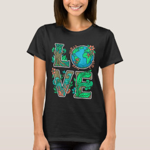 Aarde dag natuur liefde ecologisch vriendelijk mil t-shirt