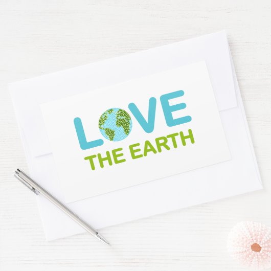 Aarde-dag Rechthoekige Sticker (Envelop)