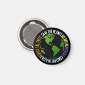 Aarde dag Red de planeet Go Green Magneet (Voorkant / Achterkant)