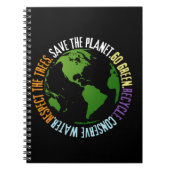 Aarde dag Red de planeet Go Green Notitieboek (Voorkant)