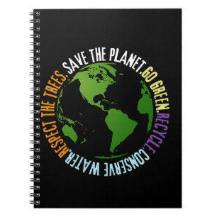 Aarde dag Red de planeet Go Green Notitieboek