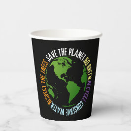 Aarde dag Red de planeet Go Green Papieren Bekers