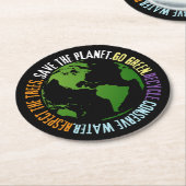 Aarde dag Red de planeet Go Green Ronde Kartonnen Onderzetter (Gebogen)