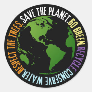 Aarde dag Red de planeet Go Green Ronde Sticker