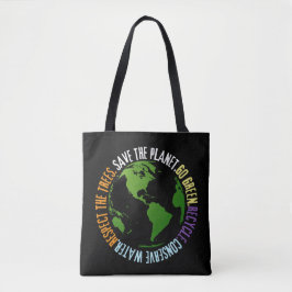 Aarde dag Red de planeet Go Green Tote Bag