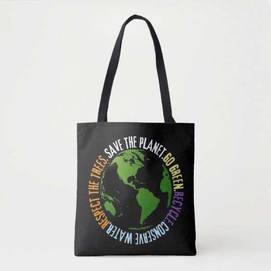 Aarde dag Red de planeet Go Green Tote Bag (Voorkant)