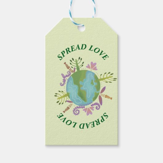 Aarde dag schattige planeet cadeaulabel (Voorkant)