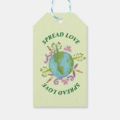 Aarde dag schattige planeet cadeaulabel (Achterkant)