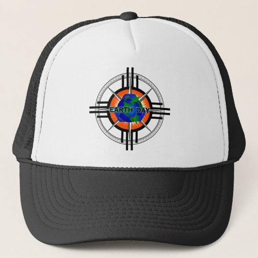 Aarde Dag Sterkroon Trucker Pet (Voorkant)