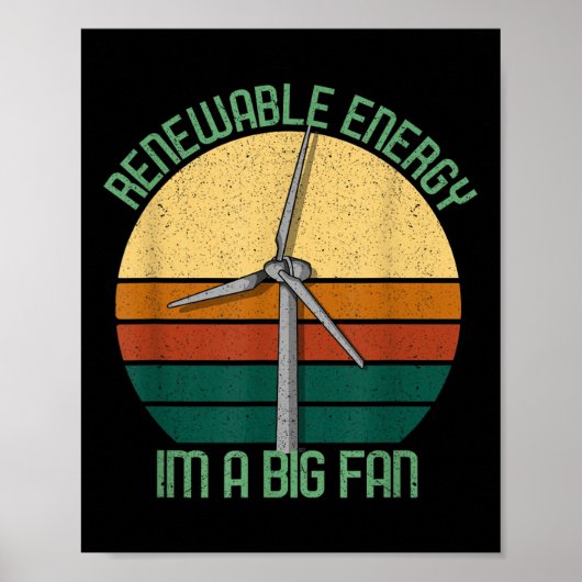 Aarde Dag van Hernieuwbare Energie Im A Big Fan Poster (Voorkant)