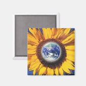 AARDE DAG ZONNEBLOEM DOOR GREGORY GALLO MAGNEET (Voorkant / Achterkant)