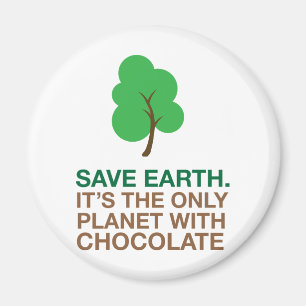 Aarde, de enige planeet met chocolade magneet