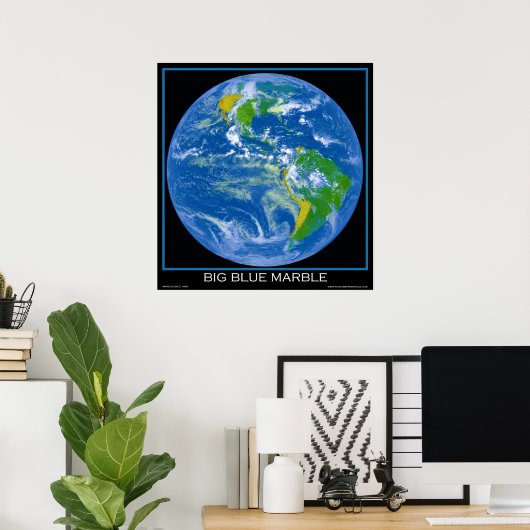 Aarde - de grote blauwe marmer - Posters uit de ru (Thuiskantoor)