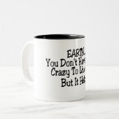 Aarde die je hier niet mag missen tweekleurige koffiemok (Voorkant links)