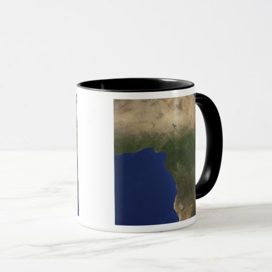 Aarde die landafdekking over Afrika toont Mok (Voorkant rechts)