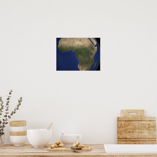 Aarde die landafdekking over Afrika toont Poster (Keuken)