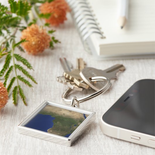 Aarde die landafdekking over Afrika toont Sleutelhanger (Zijkant)