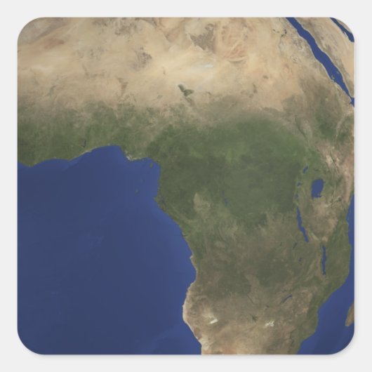 Aarde die landafdekking over Afrika toont Vierkante Sticker (Voorkant)