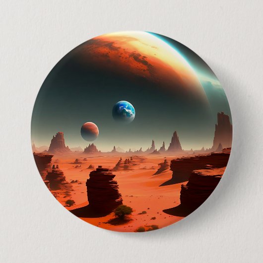 Aarde Dit is Mars Calling, Button Badge (Voorkant)