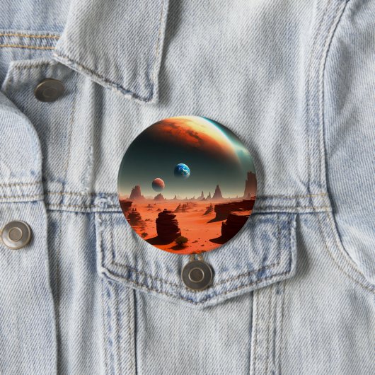 Aarde Dit is Mars Calling, Button Badge (In situ)