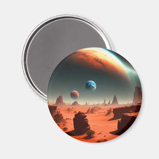 Aarde Dit is Mars Calling, Fridge Magnet (Voorkant / Achterkant)