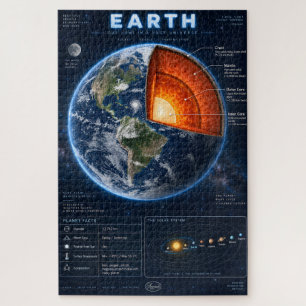 Aarde Dwarsdoorsnede Wetenschap Infographic Legpuzzel