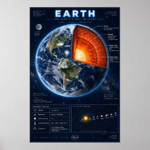 Aarde Dwarsdoorsnede Wetenschap Infographic Poster