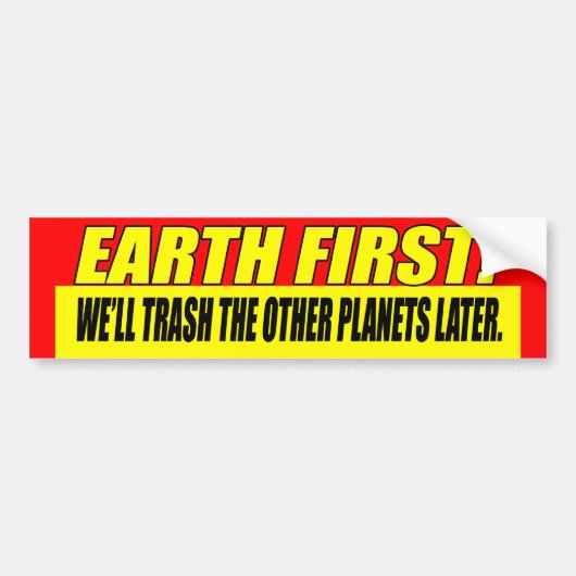 Aarde eerst bumpersticker (Voorkant)