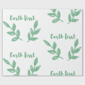 Aarde eerst / Milieuvriendelijk, geen afval, groen Cadeaupapier (Vlak)