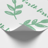 Aarde eerst / Milieuvriendelijk, geen afval, groen Cadeaupapier (Hoek)