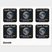 Aarde eerst! We vergiftigen de andere planeten lat Vierkante Sticker (Vel)