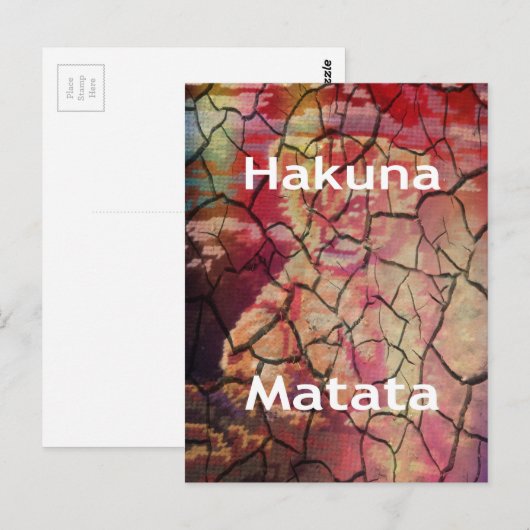 Aarde Elegante Leeuw: Hakuna Matata Textured Desig Briefkaart (Voorkant / Achterkant)