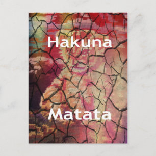 Aarde Elegante Leeuw: Hakuna Matata Textured Desig Briefkaart