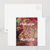 Aarde Elegante Leeuw: Hakuna Matata Textured Desig Briefkaart (Voorkant / Achterkant)