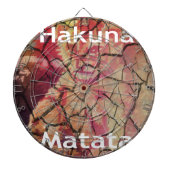 Aarde Elegante Leeuw: Hakuna Matata Textured Desig Dartbord (Voorkant)