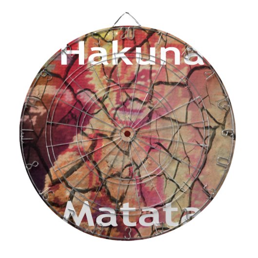 Aarde Elegante Leeuw: Hakuna Matata Textured Desig Dartbord (Voorkant)