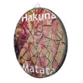 Aarde Elegante Leeuw: Hakuna Matata Textured Desig Dartbord (Voorkant Rechts)