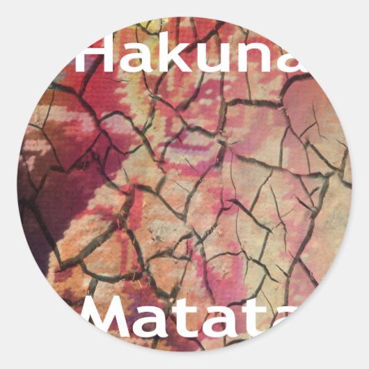 Aarde Elegante Leeuw: Hakuna Matata Textured Desig Ronde Sticker (Voorkant)