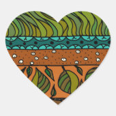 Aarde-elementen Hart Sticker (Voorkant)